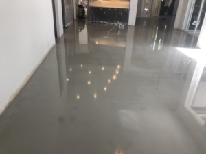 gray polished floor