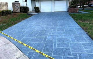 driveway resurfacing gray large tile pattern