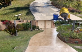 driveway resurfacing sarasota home before and after Pacific Stone finish