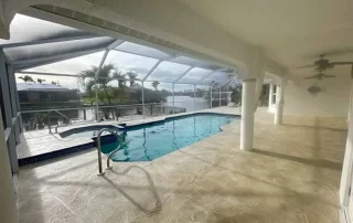Pool deck resurfacing with pacific stone texture
