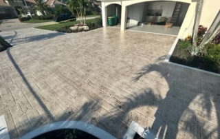 Stamped concrete with unique pattern