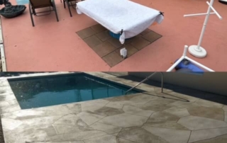 before and after decorative pool resurfacing