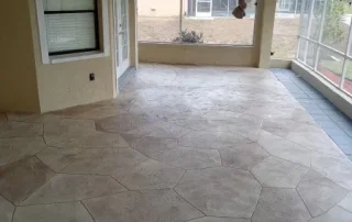 concrete resurfacing with mosaic inspired pattern