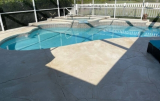 decorative concrete pool deck large stone pattern
