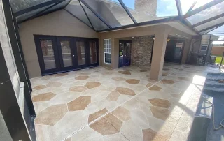 modern design Geometric pool deck resurfacing