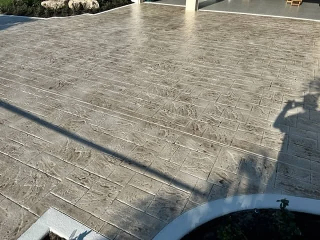 small rectangle tile design stamped concrete