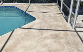 Renovated pool deck resurfacing with fresh look