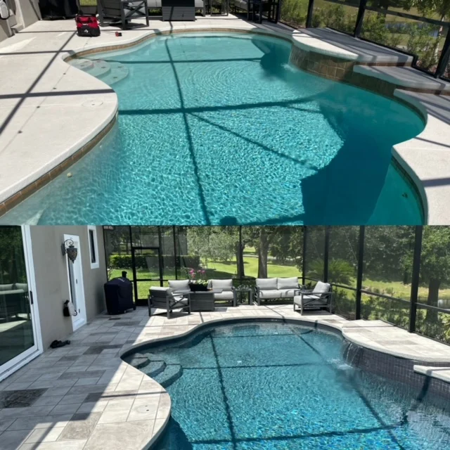 before and after pool resurfacing
