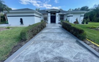 gray home geometric driveway