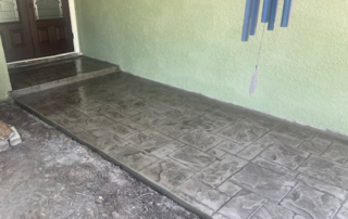 small rectangle tile design stamped walkway