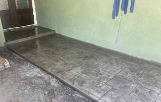 small rectangle tile design stamped walkway