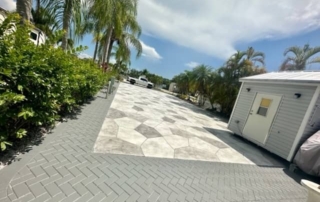 concrete paver walkway flagstone driveway