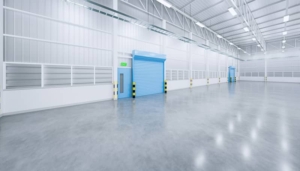 empty warehouse with concrete floor