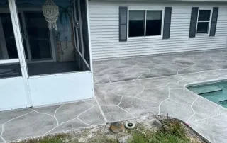 flagstone pool deck concrete