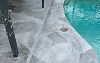 grey and light grey concrete pool deck