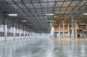 warehouse with commercial concrete floor installation