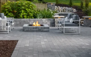 backyard fire concrete paver