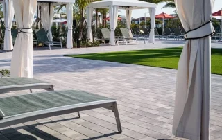 beautiful resort with geometric concrete paver