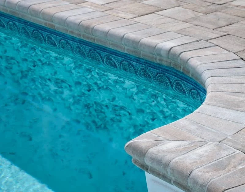 concrete travertine pool coping