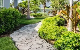 coral stone walkway