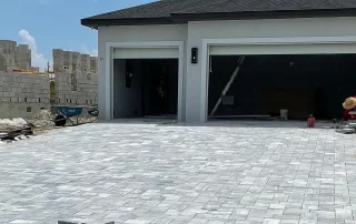 driveway paver under construction