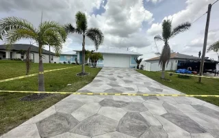 geometric design concrete driveway