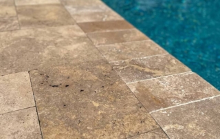 natural stone travertine pool deck