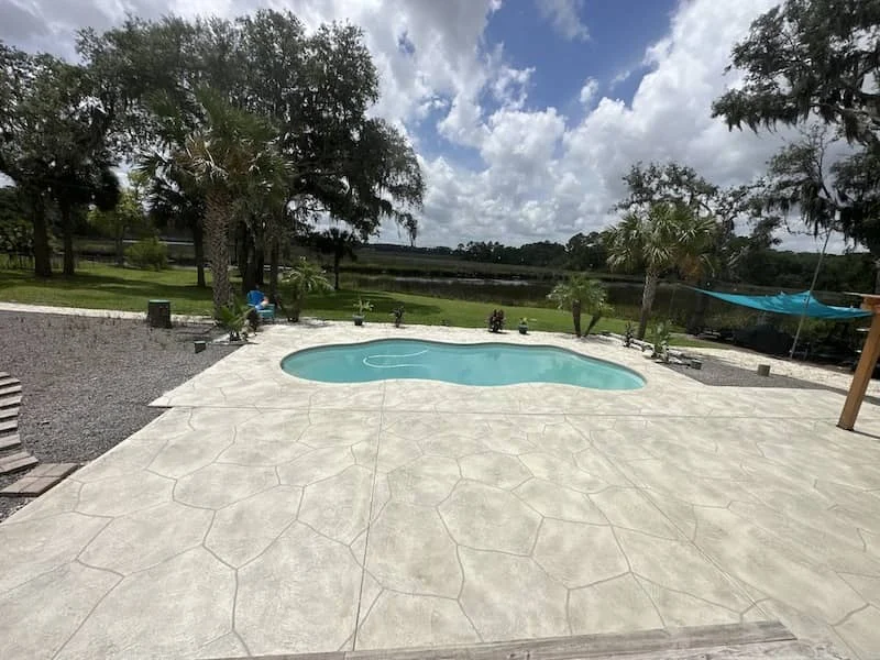 pool deck resurfacing ongoing