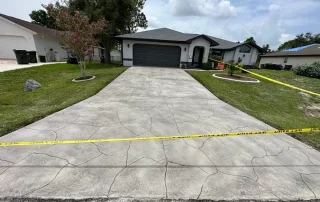 stamped concrete driveway