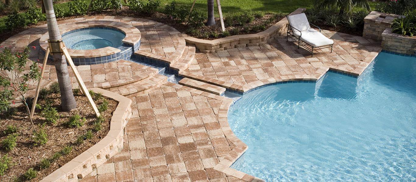 stone paver pool deck