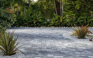 white and tan brick paver