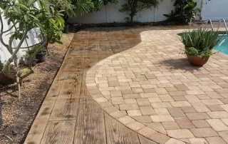 California Woodgrain pool deck resurfacing Tampa