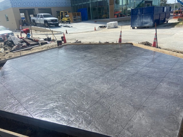 ongoing stamped concrete coating