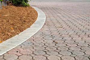 pentagon design brick driveway stone pavers edging