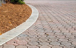 pentagon design brick driveway stone pavers edging
