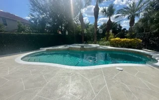 pool deck resurfacing in French gray