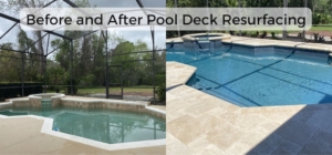 Before and after pool deck resurfacing