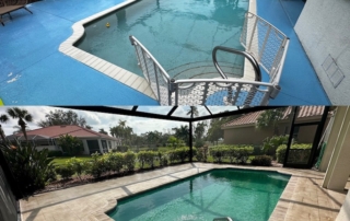 before and after pool deck resurfacing concrete overlay