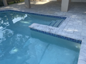 geometrical pool deck resurfacing