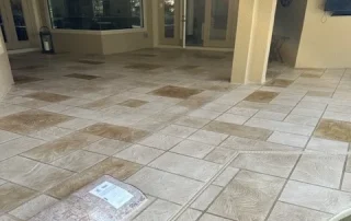 Decorative concrete Tile Patio Flooring Installation