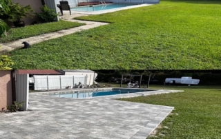 Before and After Backyard Grass to Pavers Transformation