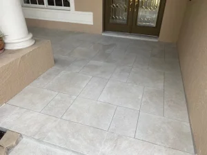 Elegant Porcelain Pavers Entryway