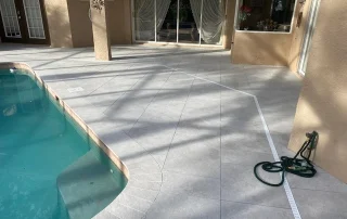 Sleek Porcelain Pavers Installation Around Pool