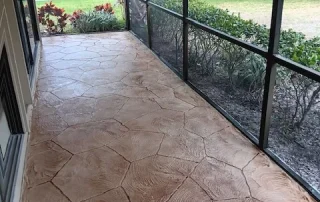 Enclosed Porch Stamped Concrete Flooring