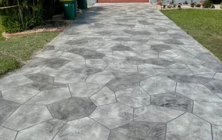 Geometric Stamped Concrete Driveway