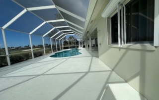 Poolside Patio Shade Structure Clear Sunny Day