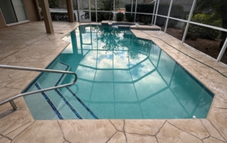 Reflective Pool Stamped Concrete Deck