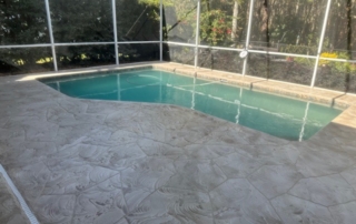 Shaded Poolside Stone Pattern Concrete