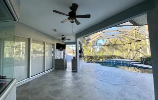 Spacious Outdoor Patio Polished Concrete