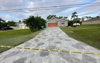 newly finished driveway resurfacing